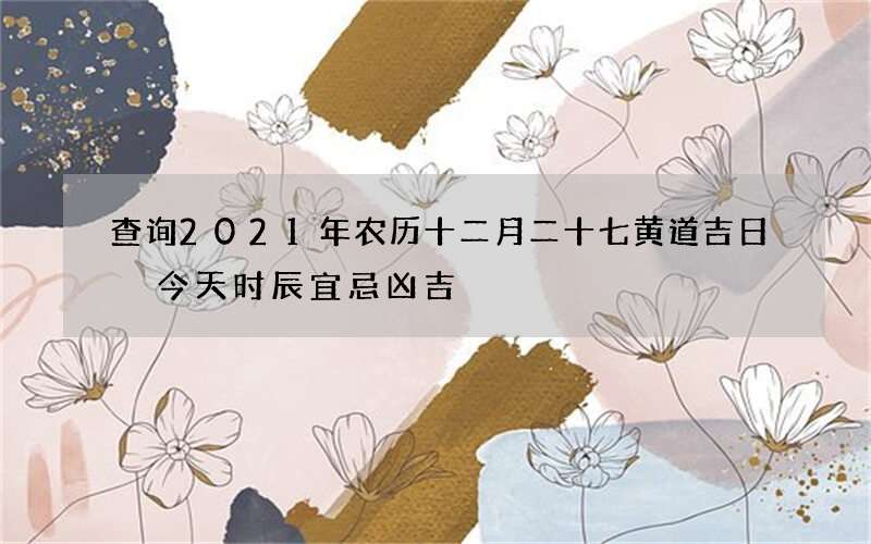 查询2021年农历十二月二十七黄道吉日 今天时辰宜忌凶吉